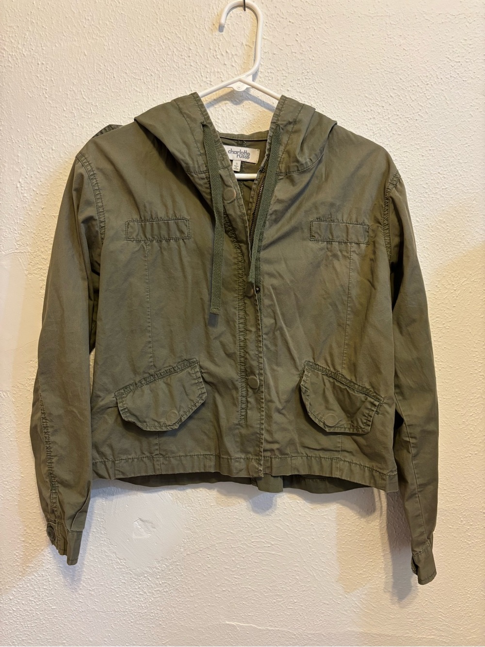Green cropped jacket size small